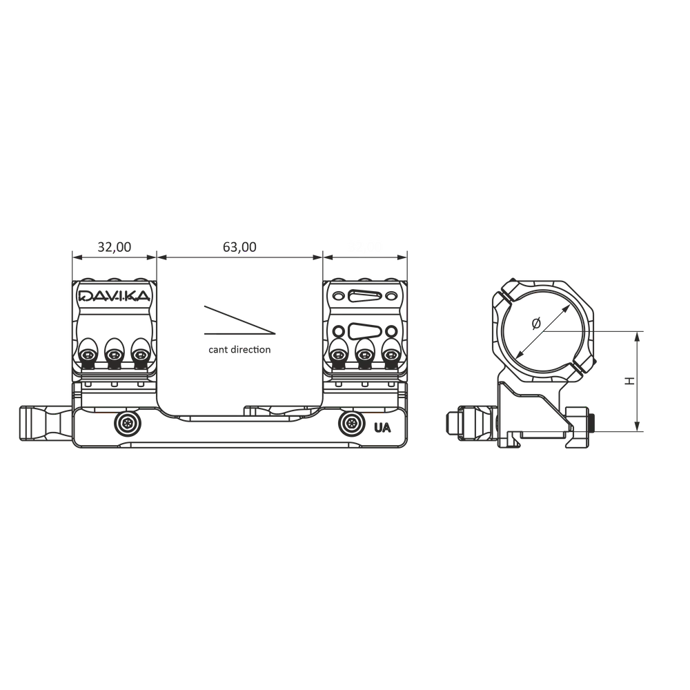 34 mm монтаж за оптика | Picatinny QD Ergo база