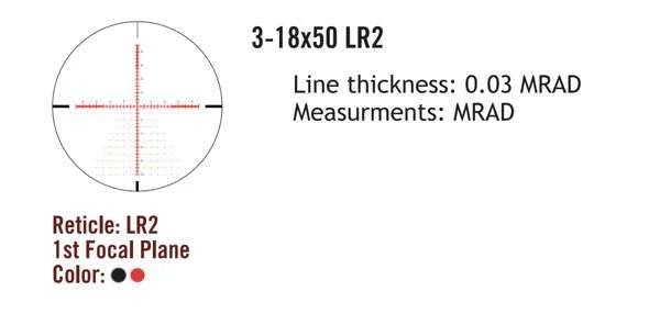 Sightmark Presidio 3-18x50 LR2 FFP оптически прицел
