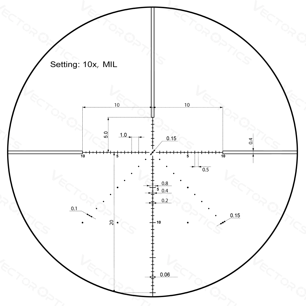 Vector Optics Veyron 10x44 SFP компактен оптичен прицел за карабина Vector Optics