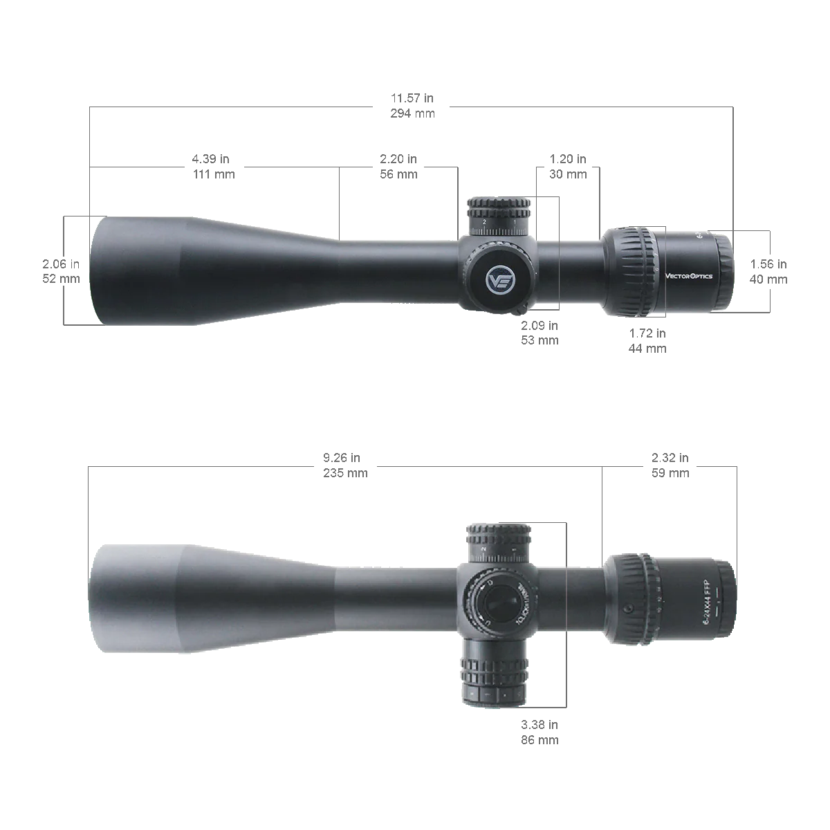Vector Optics Veyron 6-24x44 IR първа фокална равнина осветен прицел за карабина Vector Optics