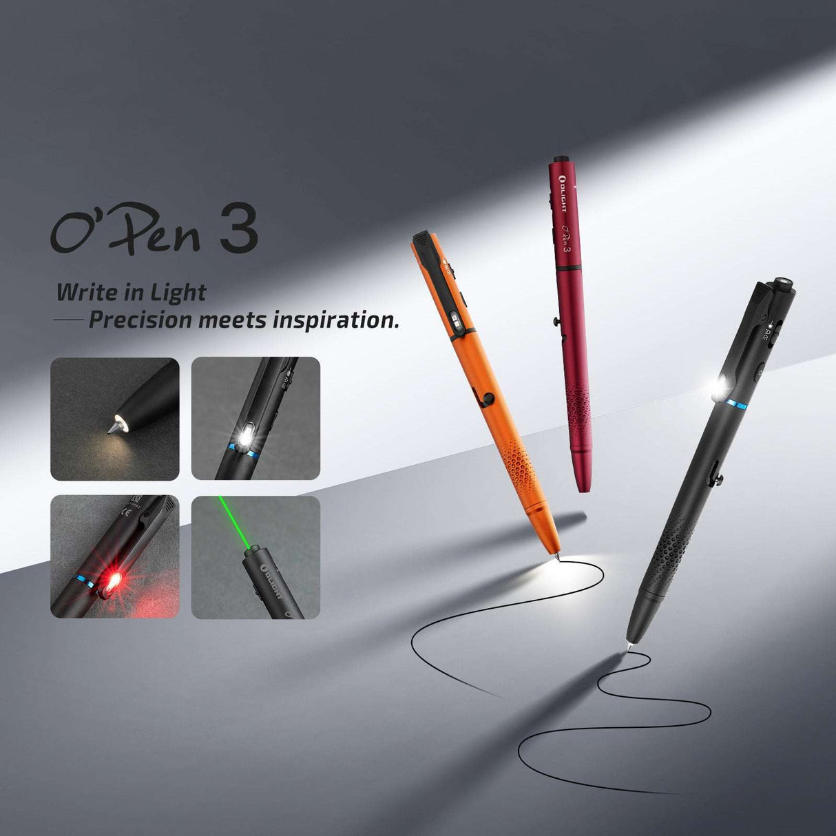 Olight O'Pen 3 | мултифункционален фенер-химикал | 120 lm + зелен лазер