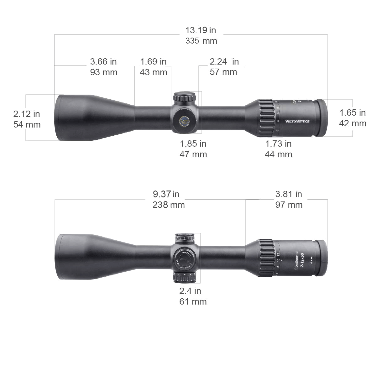 Вектор Оптикс Континентал 2-12x50 SFP оптически мерник