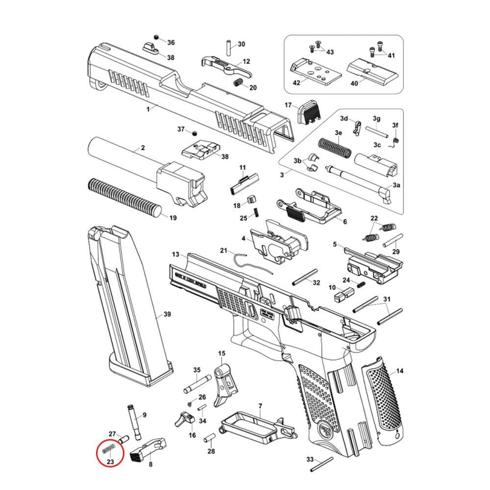 CZ P-10 пружина на бутона за пълнителя