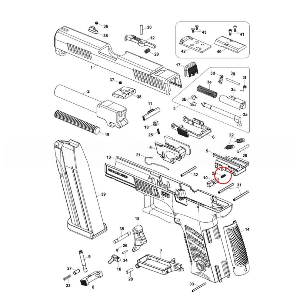 CZ P-10 пружина на разединителя на спусъчната щанга