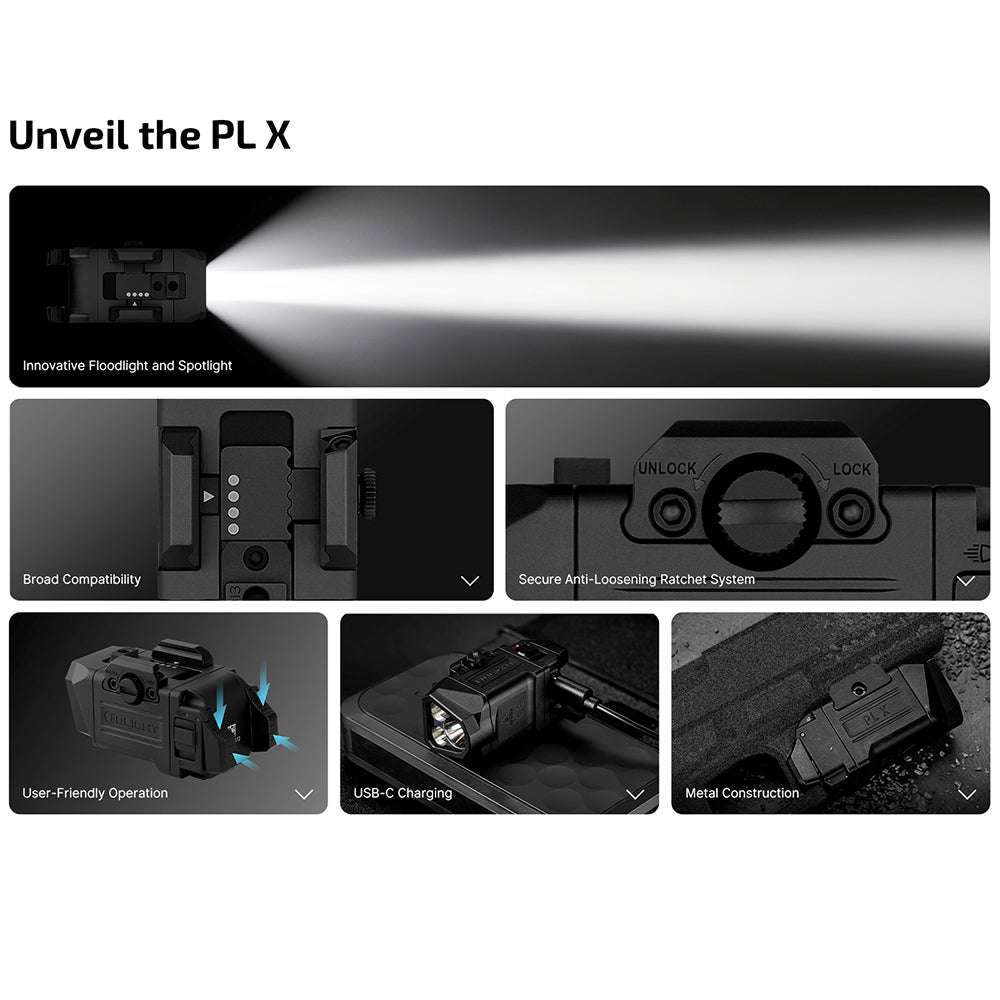 Olight PL X | фенер за пистолет | 1.200 lm